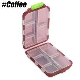 10 Grids Small Pill Cases Organizer Box Weekly Travel Pill Organizer Portable Pocket Pill Case Holder Plastic Container Box (Color: Coffee-10 Grids)