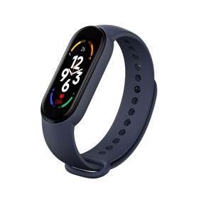 Intelligent Bracelet Heart Rate Blood Pressure Bluetooth Foot Counting Music (style: USB, Color: Dark blue)