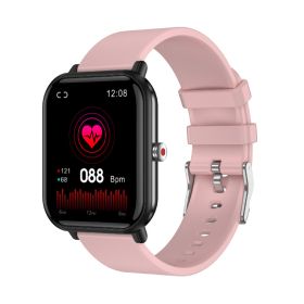 Applicable To Android Smart Watch Huaqiang Blood Pressure Measurement Heart Rate Blood Oxygen Exercise Bracelet Watch (Color: Pink)
